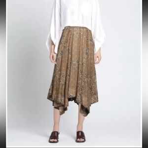 Bazar Deluxe skirt brown bandana print cotton silk Size 44 Italy j